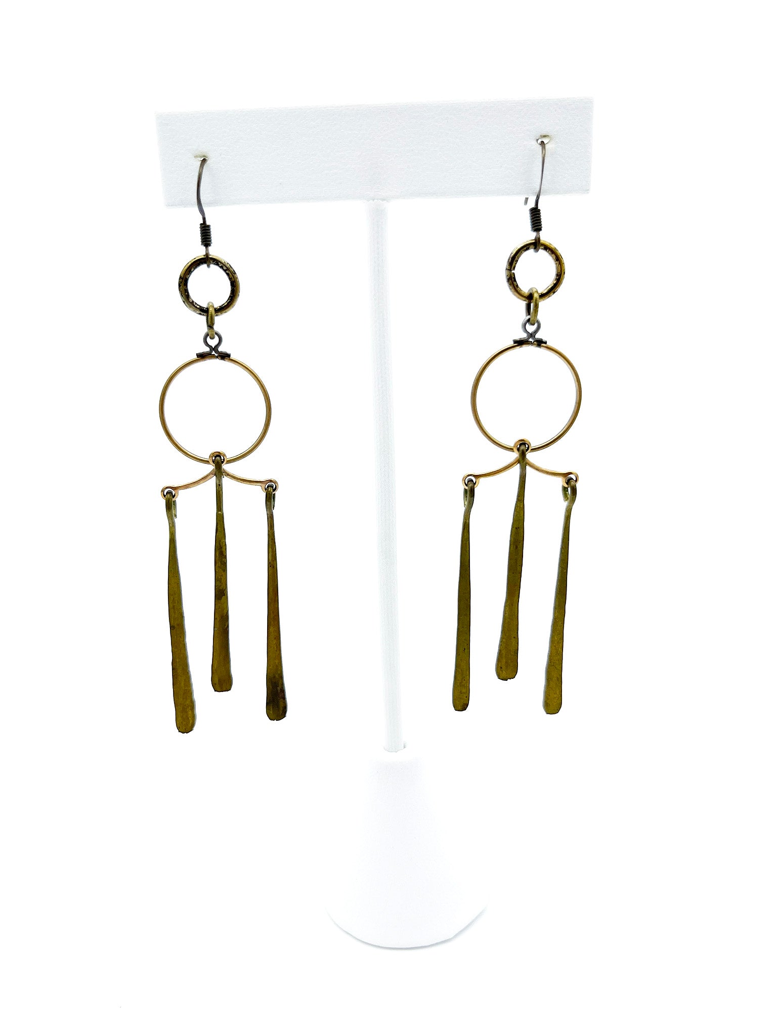 Hammered drop and dangle earrings